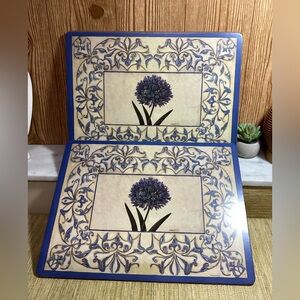 Vintage Pimpernel Blue Floral Home Accent Placemats set of 4